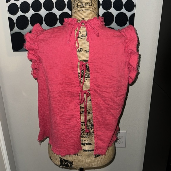 Women's Free People Simply Smiles Crochet Top, Size Large - looks Pink - Picture 7 of 12